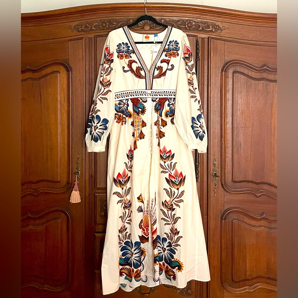 NWT Farm For Anthropologie Multi-Print Dress, Size L